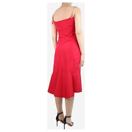 Marc Jacobs-Red sleeveless tonal stitch silk midi dress - size UK 10-Red