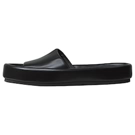 Khaite-Black slip on leather sandals - size EU 39-Black