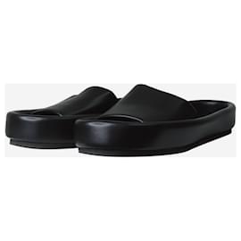 Khaite-Black slip on leather sandals - size EU 39-Black
