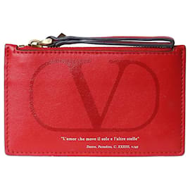 Valentino-Porta-cartões com marca vermelha-Vermelho
