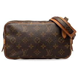 Louis Vuitton-Louis Vuitton Brown Monogram Pochette Marly Bandouliere-Castaño