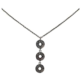 Tiffany & Co-Tiffany Silver 1837 Three Drop Circle Pendant Necklace-Silvery