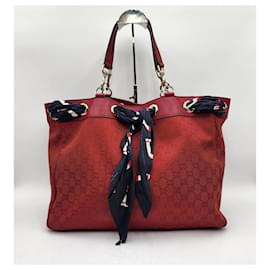 Gucci-Gucci Positano Scarf Tote Bag-Red