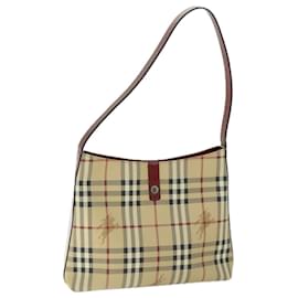 Burberry-BURBERRY Nova Check Borsa a spalla PVC Beige Auth 67105-Beige