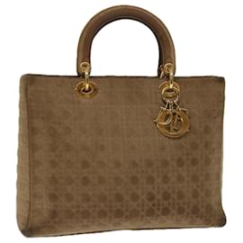 Christian Dior-Christian Dior Lady Dior Canage Hand Bag Nylon Beige Auth bs12224-Beige