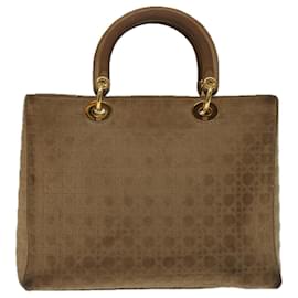 Christian Dior-Christian Dior Lady Dior Canage Hand Bag Nylon Beige Auth bs12224-Beige