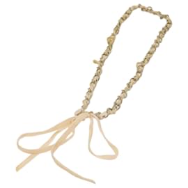 Chanel-CHANEL Ribbon Chain metal Pink CC Auth bs12327-Pink