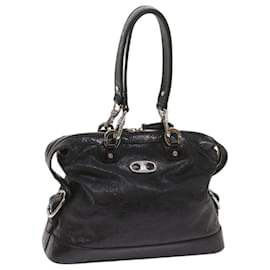 Céline-CELINE Hand Bag Leather Black Auth 67072-Black