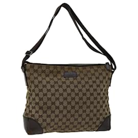 Gucci-GUCCI GG Canvas Shoulder Bag Beige 110054 auth 66933-Beige