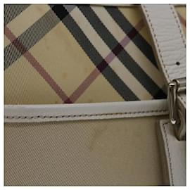 Burberry-BURBERRY Nova Check Shoulder Bag Canvas Beige Auth 67083-Beige