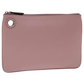 Fendi-FENDI Pouch Leather Pink Auth bs12269-Pink
