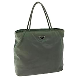 Prada-PRADA Hand Bag Nylon Khaki Auth 67118-Khaki