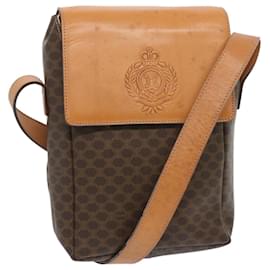 Céline-CELINE Macadam Canvas Shoulder Bag PVC Leather Brown Auth 66919-Brown