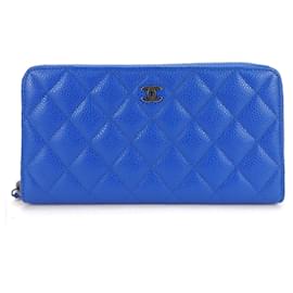 Chanel-Cartera Chanel con cremallera-Azul