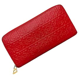 Loewe-Loewe Repeat zip around wallet-Red