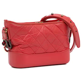 Chanel-Bolsa pequena Chanel vermelha em pele de cordeiro Gabrielle-Vermelho