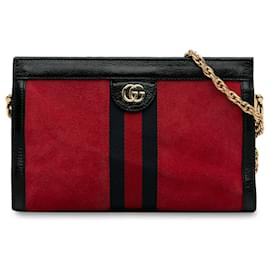 Gucci-Petit sac à bandoulière en chaîne Ophidia rouge Gucci-Rouge