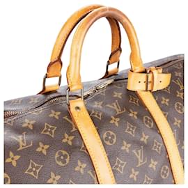 Louis Vuitton-Louis Vuitton Canvas Monograma Keepall 55-Marrom