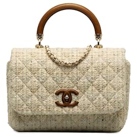 Chanel-CHANEL HandbagsTweed-White