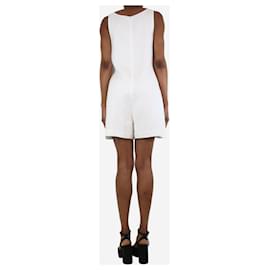 Theory-White linen-blend playsuit - size UK 6-White