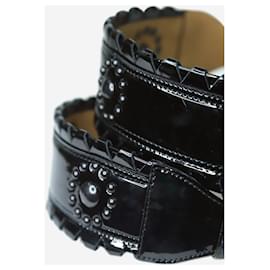 Alaïa-Black patent leather studded belt - size-Black