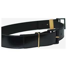 Isabel Marant-Black leather belt with metal applique - size-Black