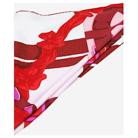 Hermès-Lenço de seda estampado vermelho - tamanho-Vermelho