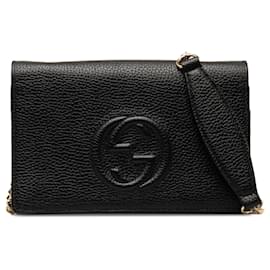 Gucci-Gucci Black Soho Wallet on Chain-Black