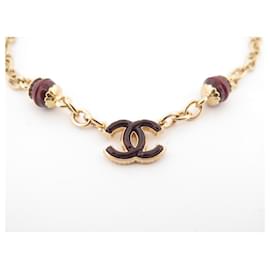 Chanel-NEW CHANEL CHOCKER LOGO CC PEARLS NECKLACE 33 IN METAL GOLD STEEL NECKLACE-Golden