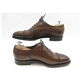 Autre Marque-SCARPE RICHELIEU EDWARD VERDE CANTERBURY 7.5E 41.5 scarpe in pelle marrone-Marrone