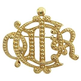 Christian Dior-NEW CHRISTIAN DIOR BROOCH LETTERS CD IN GOLDEN METAL GOLDEN LETTERS BROOCH-Golden