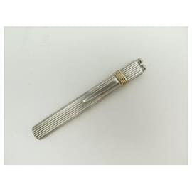 Christian Dior-VINTAGE CHRISTIAN DIOR GODRON STERLING SILVER PEN AND THERMOMETER CASE SILVER PEN-Silvery