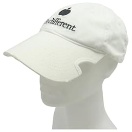 Balenciaga-CASQUETTE BALENCIAGA BE DIFFERENT 713931 T 57 M COTON BLANC COTTON CAP HAT-Blanc