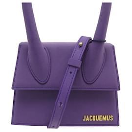 Jacquemus-NUOVA BORSA A MANO MEDIA JACQUEMUS LE CHIQUITO 213BA002 BORSA A MANO IN PELLE SCAMOSCIATA-Porpora