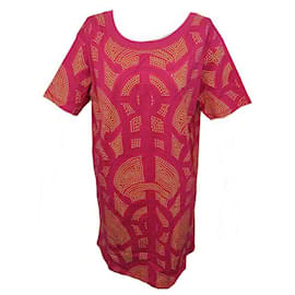 Hermès-NEW HERMES TSHIRT DRESS WITH DANCER COLLAR 2H4516D15742 Size L 42 NEW DRESS-Pink
