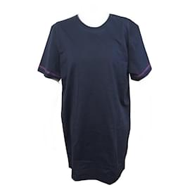 Hermès-NEUES HERMES MAXI KANU MARINEBLAUES T-Shirt-KLEID GRÖSSE M 40 Kleid-Marineblau