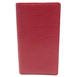 Louis Vuitton-VINTAGE LOUIS VUITTON LONG WALLET RED EPI LEATHER RED LEATHER WALLET-Red