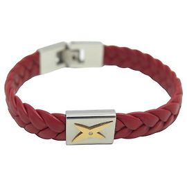 PULSEIRA MAUBOUSSIN MEC EU TE AMO BR0326RLWSPSDI 17 CINTA DE COURO E AÇO Vermelho