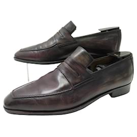 Berluti-BERLUTI SHOES ANDY DEMESURE LOAFERS 7.5 41.5 LEATHER SHOE SHOES-Brown