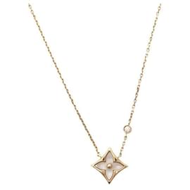 Louis Vuitton-LOUIS VUITTON COLOR BLOSSOM BB Q PENDANT NECKLACE93892 IN ROSE GOLD DIAMOND-Golden