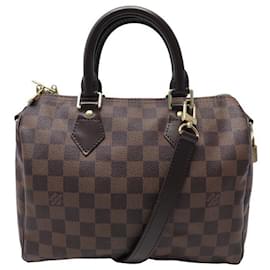 Louis Vuitton-Louis Vuitton borsa veloce 25 TRACOLLA N41368 tela damore ebano-Marrone