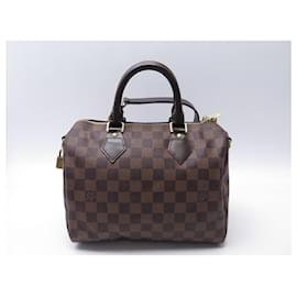 Louis Vuitton-Louis Vuitton Speedy Handbag 25 SHOULDER STRAP N41368 ebony damier canvas-Brown