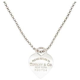 Tiffany & Co-PENDENTE CUORE TIFFANY & CO RITORNO A CATENA COLLANA DI PERLE 84 soldi 925-Argento