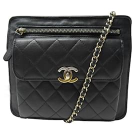 Chanel-SAC A MAIN CHANEL POCHETTE FERMOIR TIMELESS BANDOULIERE HAND BAG PURSE-Noir