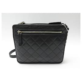 Chanel-CHANEL HANDBAG CLASP TIMELESS CROSSBODY HAND BAG PURSE-Black