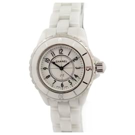 Chanel-Chanel J assistir12 H0968 33 RELÓGIO DE CERÂMICA DE QUARTZO CERÂMICA BRANCA MM-Branco