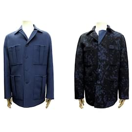 Louis Vuitton-NEW LOUIS VUITTON SAFARI lined FACE REVERSIBLE COAT 1to5VB6 48 M Wool-Navy blue