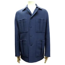 Louis Vuitton-NEW LOUIS VUITTON SAFARI lined FACE REVERSIBLE COAT 1to5VB6 48 M Wool-Navy blue