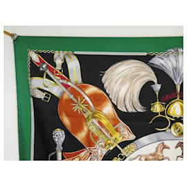 Hermès-RARE HERMES CAVALCADES SCARF LAURENCE BOURTHOUMIEUX SQUARE 90 SILK SCARF BOX-Green