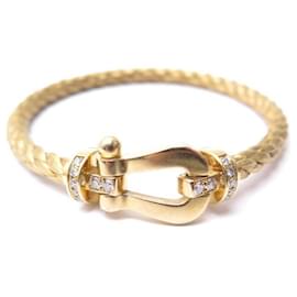 Fred-Fred force bracelet 10 GM IN YELLOW GOLD 18K & DIAMONDS 19 CM GOLD DIAMONDS-Golden